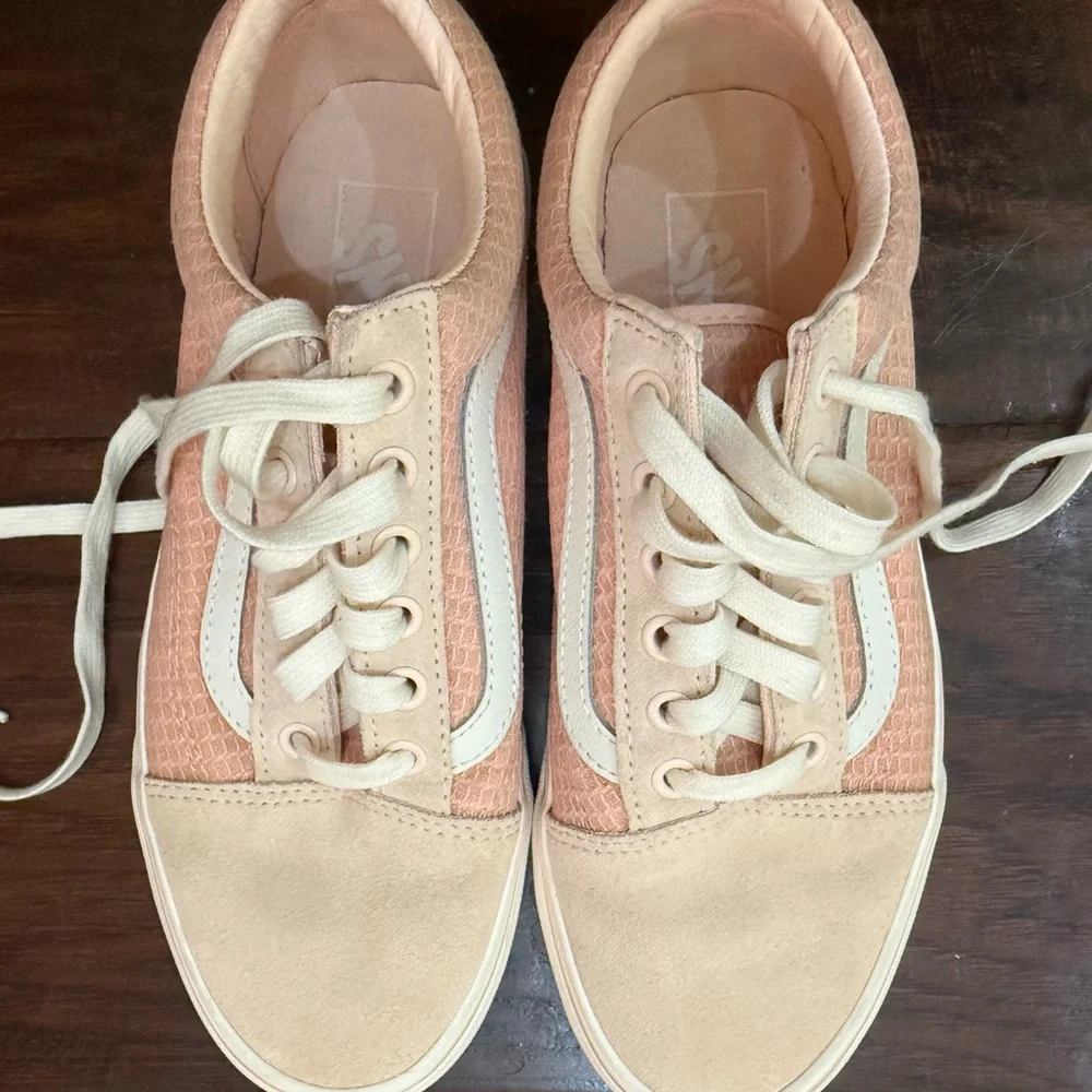 Vans Womens Pink Old Skool Woven Check Spanish Villa Suede Canvas Shoes Size 7.5 - Picture 10 of 13